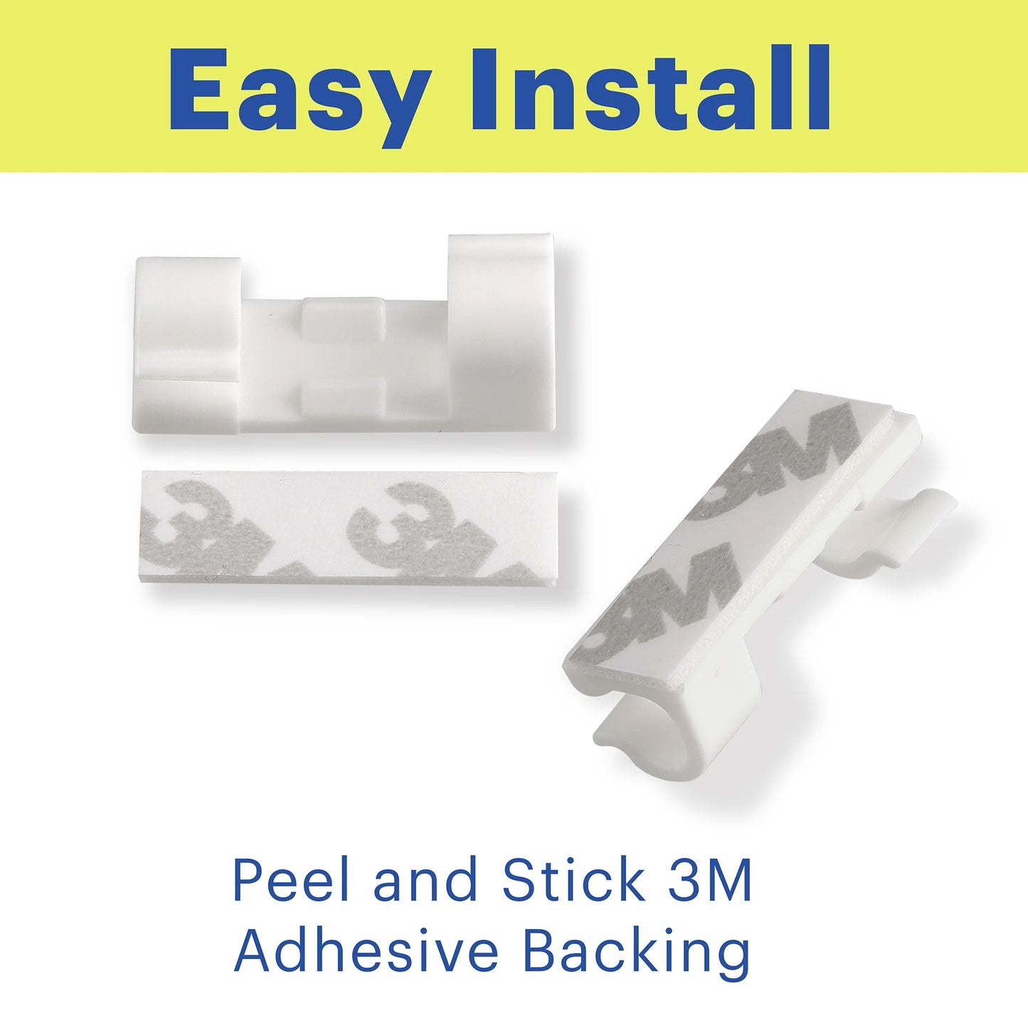 Peel and Stick Adhesive Cable Management Clips, 24 Count