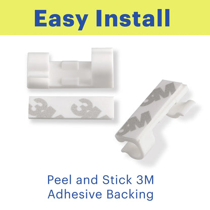 Peel and Stick Adhesive Cable Management Clips, 24 Count