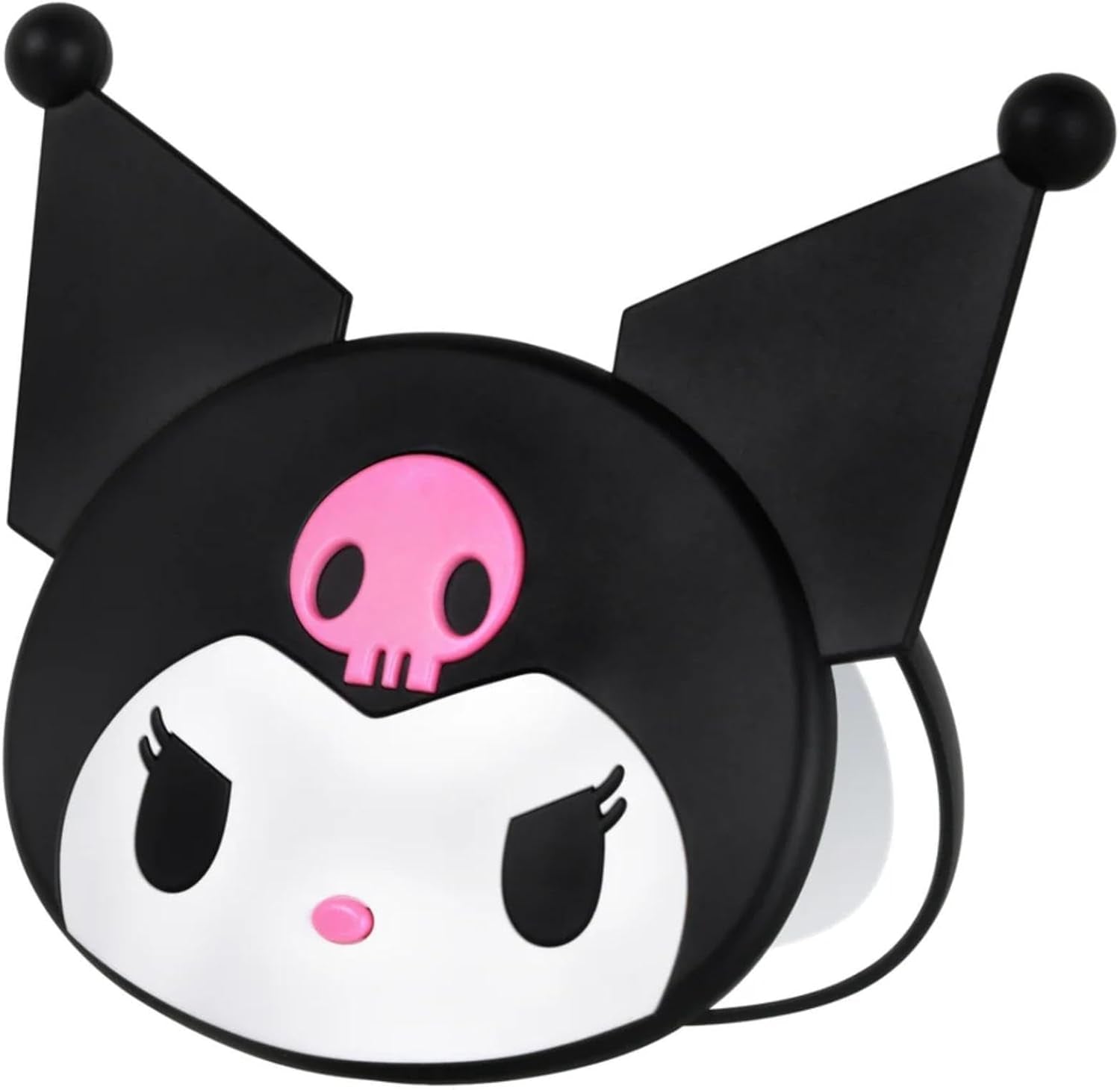 Impressions Vanity Kuromi LED Compact Mirror for Purse, Travel Lighted Makeup Mirror with 3X Magnification, Adjustable Brightness, Soft Touch Sensor Button, and Kuromi Figural Shaped Design