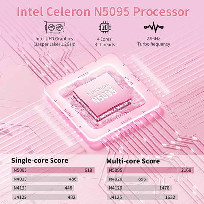 15.6" HD Student Laptop Computer Free Office 2024 Windows 11 Pro 16G DDR4 RAM 1TB SSD Large FHD IPS Screen Business Laptop Computer Intel Celeron N5095 Backlit KB