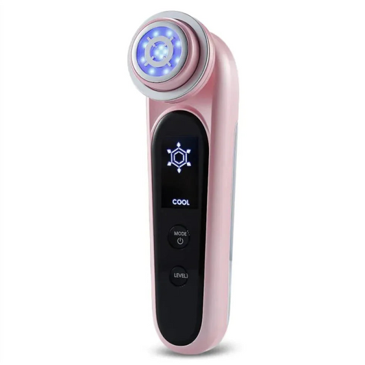 EMS Microcurrent Beauty Device – RF Skin Tightening, Hot/Cold Vibration, Red/Blue Light Therapy, 5 Modes, Rechargeable
