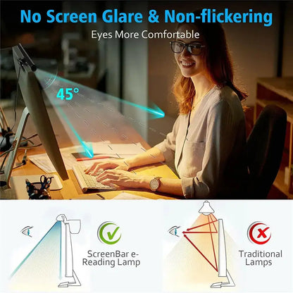 Monitor Light Bar – USB Desk Lamp, Adjustable Brightness & Color, No-Glare Clip-On Design
