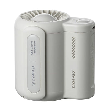 Portable Electric Fan Outdoor Camping Fan Rechargeable 3 Speeds Leafless Fan Waist-Mounted Handheld Mini Electric Fan