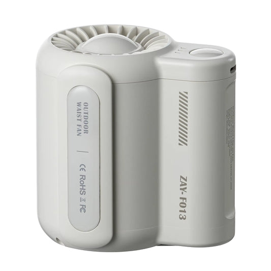 Portable Electric Fan Outdoor Camping Fan Rechargeable 3 Speeds Leafless Fan Waist-Mounted Handheld Mini Electric Fan