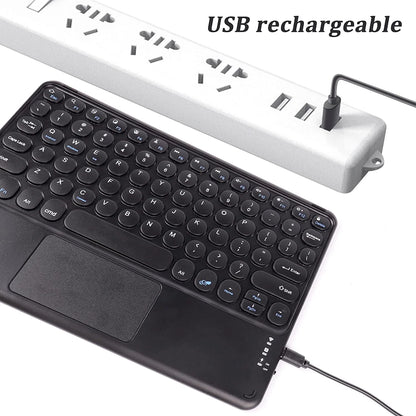 Wireless Bluetooth Keyboard with Touchpad for Ipad, Portable Mini Small Universal Rechargeable 10 Inch Ultra-Slim Wireless Keyboard for Tablet Smartphone PC Computer Laptop Windows Android Ios