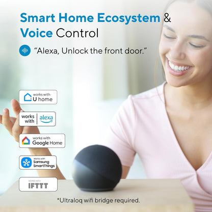 Smart Lock U-Bolt Pro, 7-In-1 Fingerprint Keyless Entry Door Lock with App Control, Anti-Peep Keypad, Auto Lock, Smart Deadbolt Front Door, IP65 Waterproof, Easy Installation, 1 Year Battery