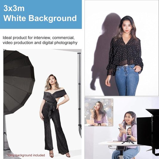 Photo Backdrop White 10 X 10Ft White Backdrop for Photoshoot Solid White Phot...