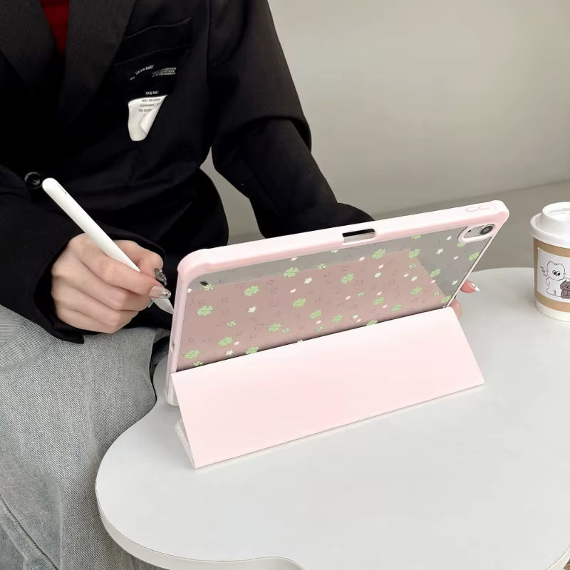 Lucky Four-Leaf Clover Smart Case for Ipad Air 6 Case Ipad 10Th Gen Air 5 4 10.9 Pro 11 12.9Inch Ipad 10.2 7Th 8Th 9Th 9.7 5/6Th