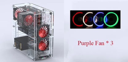 DIY Acrylic Computer Case Customized Full Transparent ATX Vertical Desktop Case Support MATX ITX Motherboard with USB3.0 Port