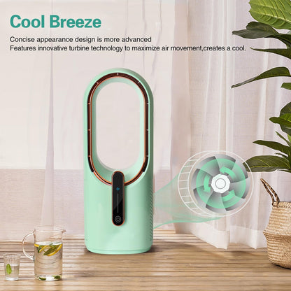 Bladeless Desk Fan, 11.8 Inch Portable Small Fan Quiet Table Fan Rechargeable..