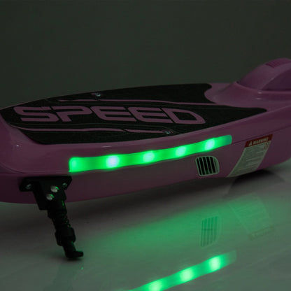 Kids Electric Scooter - 5.59-6.84 MPH, LED Lights, Rear Brake, Kickstand, Ages 6+