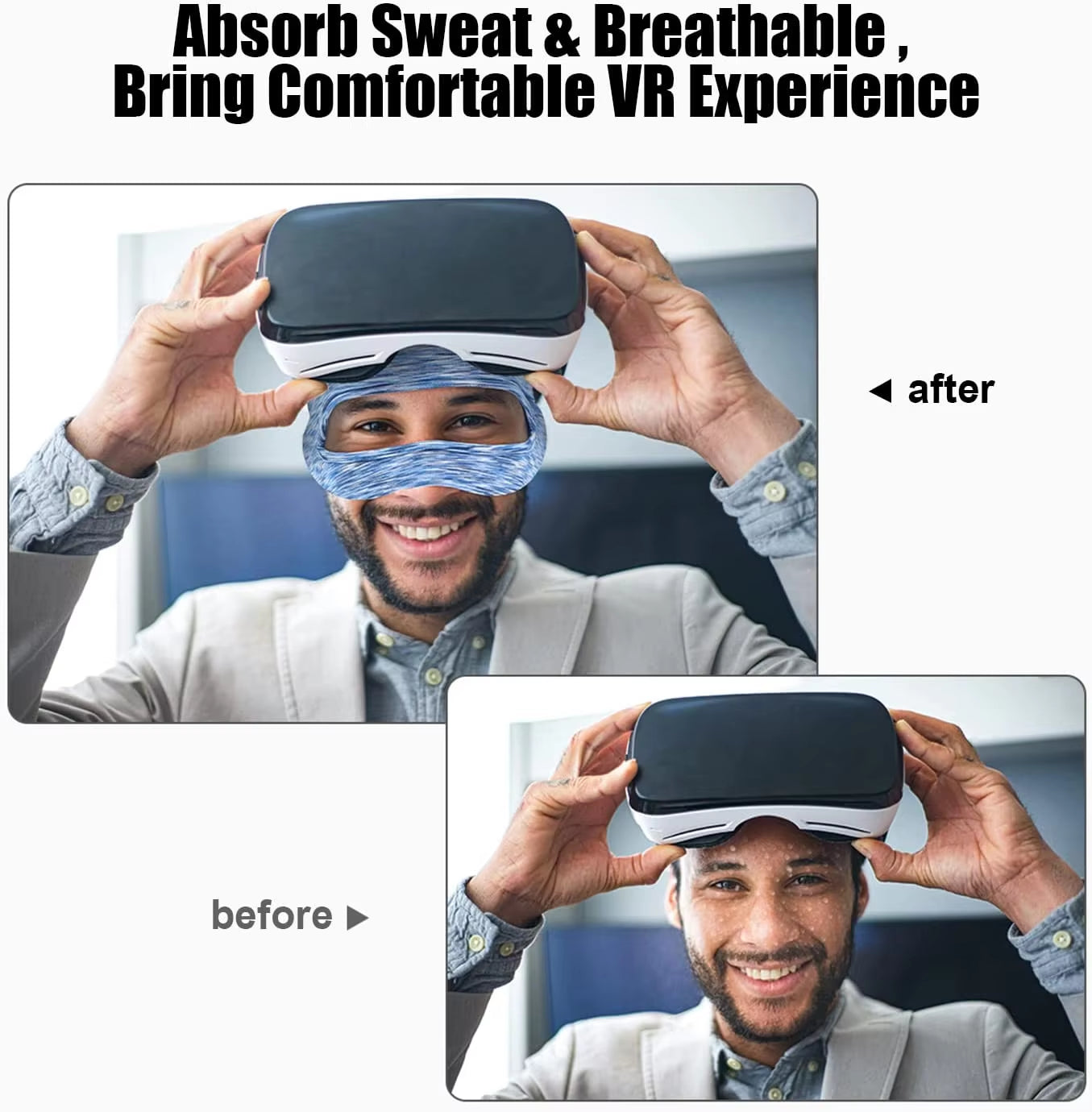 Eye Mask for Meta Oculus Quest 2 Sweat Band VR Glasses Cover Breathable Virtual Reality Headset for Quest 2 Accessories