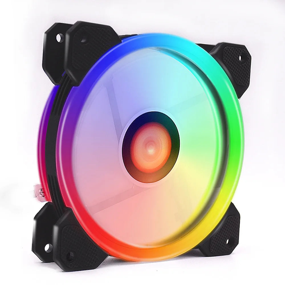 Computer Case PC Cooling Fan RGB Adjust LED 120Mm Quiet + IR Remote New Computer Cooler Cooling RGB Case Fan for CPU