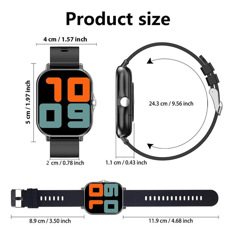 1.83" HD Smartwatch: SIMSONLAB BT Calling, Fitness & Weather, iOS/Android