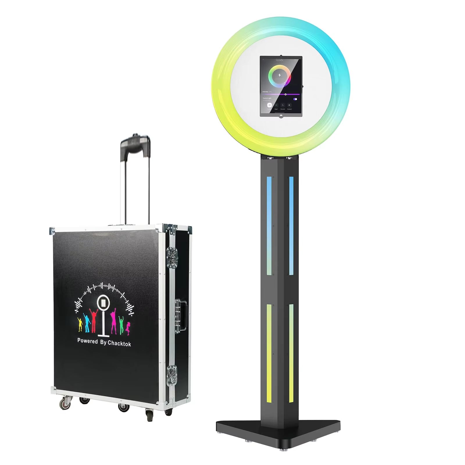 Portable Photo Booth Compatible with Any Ipad, Large Lightbox Ipad Photo Booth for Christmas Wedding Party Shell Stand Software