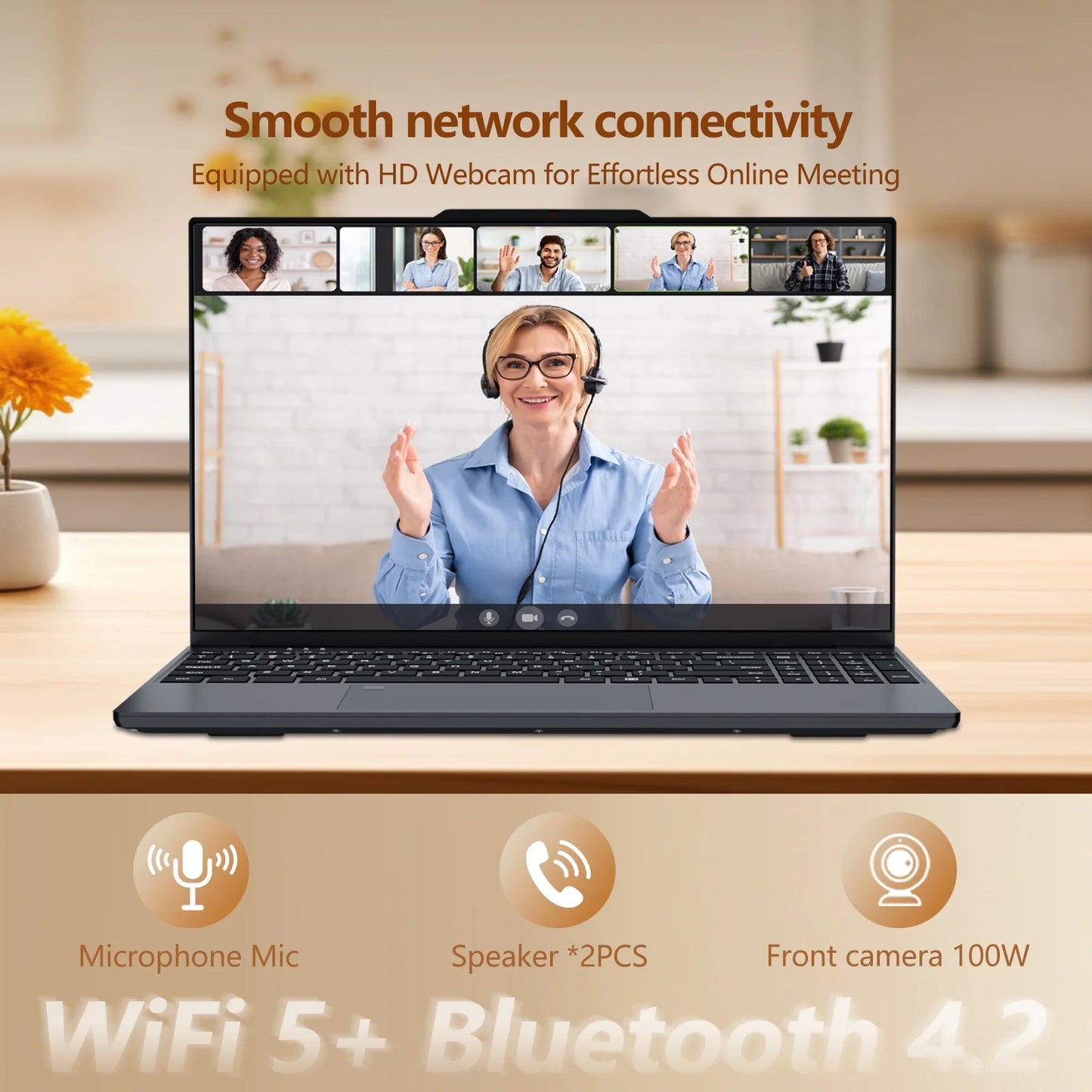 Narrow Bezel 15.4 Inch Laptop Computer with N150 Processor(Up to 3.6Ghz) 16GB RAM 512GB SSD FHD Premium Laptop,Wifi 5,BT 4.2,Fingerprint Unlocking,Backlit Keyboard, Windows 11 Pro