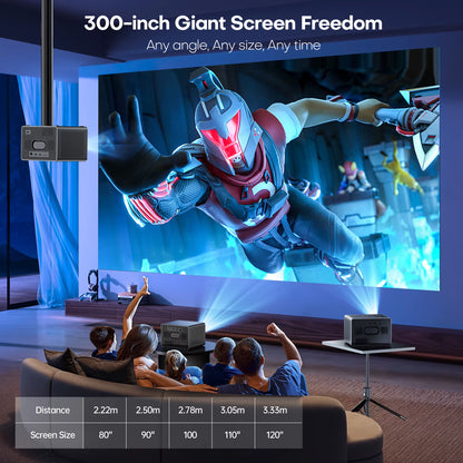 2026 X06 50000Lumens Daylight Projector Full HD 1080P Laser TOF Focus Projector BT5.4 Wifi6 UHD Google TV Projector 4K