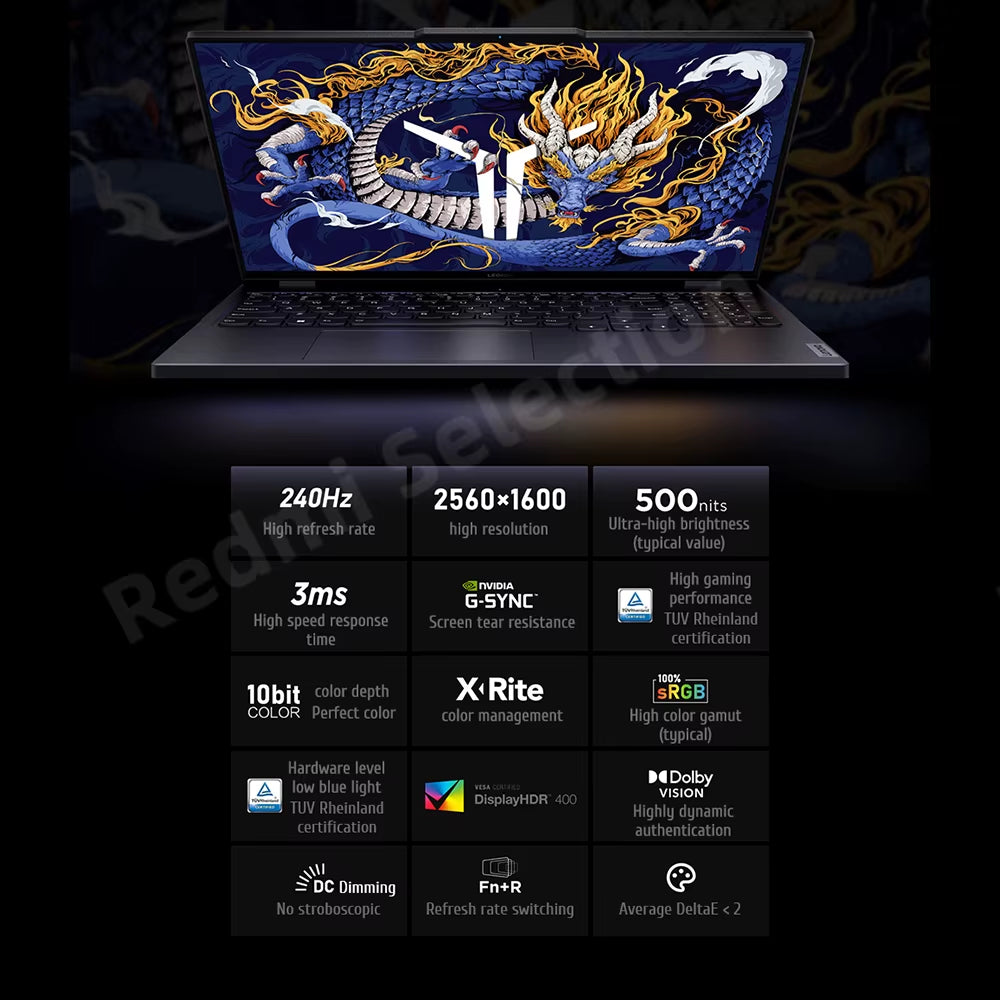 Lenovo Legion Y9000P 2024 E-Sports Gaming Laptop Intel Core I9-14900Hx RTX 4060/RTX 4090 16 Inch 2.5K 240Hz Game Notebook PC