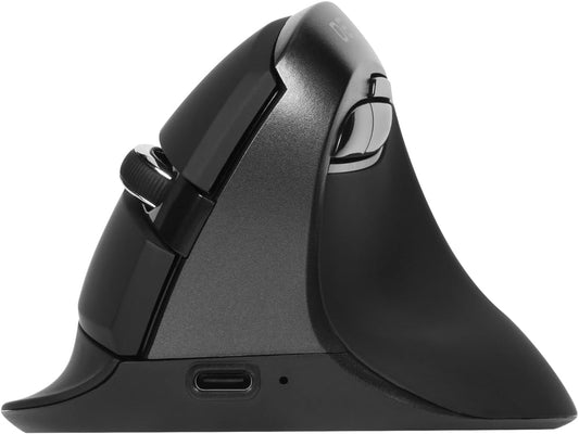 Wireless Vertical Mouse, Small Silent Ergonomic Mouse with BT 5.2 and USB Receiver, 6 Buttons and 4000 DPI, Rechargeable Mouse for Carpal Tunnel (M618Mini-Iron Gray)
