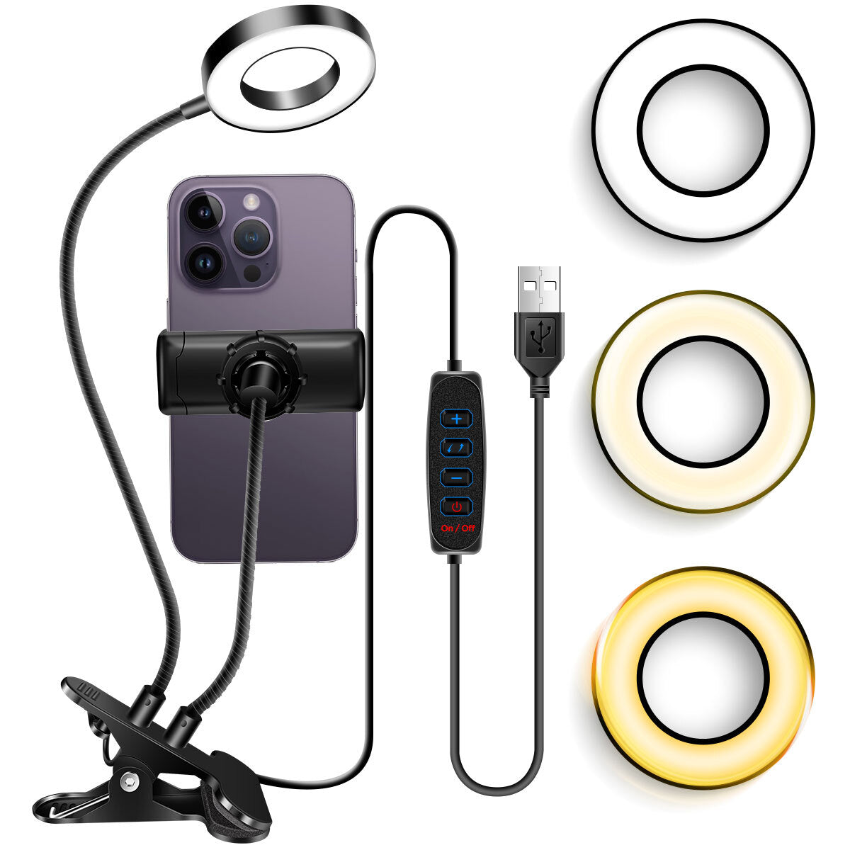 Selfie Ring Light with Cell Phone Holder Stand for Live Stream/Makeup LED Camera