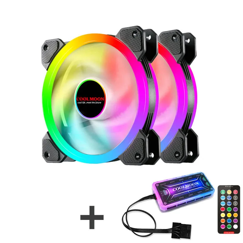 Computer Case PC Cooling Fan RGB Adjust LED 120Mm Quiet + IR Remote New Computer Cooler Cooling RGB Case Fan for CPU