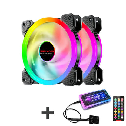 Computer Case PC Cooling Fan RGB Adjust LED 120Mm Quiet + IR Remote New Computer Cooler Cooling RGB Case Fan for CPU