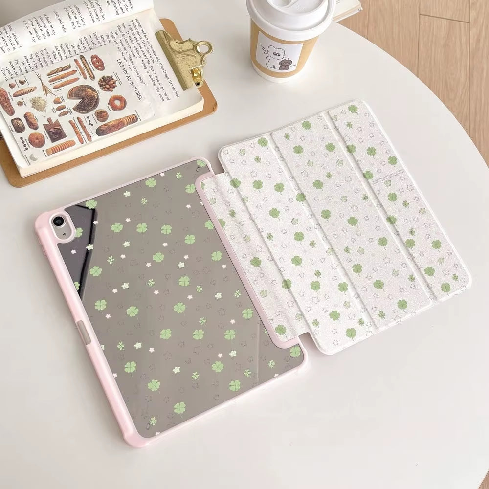 Lucky Four-Leaf Clover Smart Case for Ipad Air 6 Case Ipad 10Th Gen Air 5 4 10.9 Pro 11 12.9Inch Ipad 10.2 7Th 8Th 9Th 9.7 5/6Th