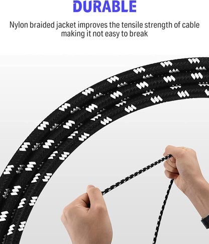 Guitar Cable 10 Ft, Electric Instrument Cable Bass Amp Cord for Electric Guitar Bass Amplifier Audio, 1/4" Right Angle to Straight, Black White