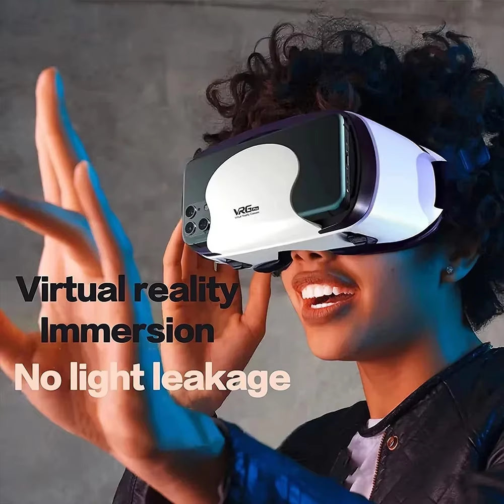 VR Virtual Reality 3D Smart Glasses Stereo Helmet Headset with Remote Controller for IOS Android Smartphones Virtual World 7"