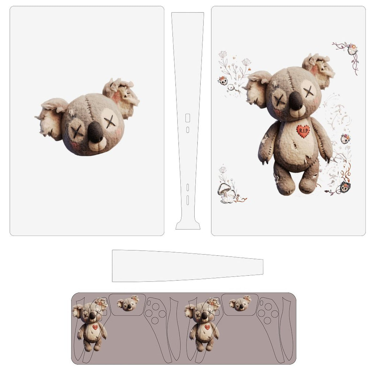 Console Skin Kit – Cursed Cuddles – Compatible with PlayStation 5 Digital Edition