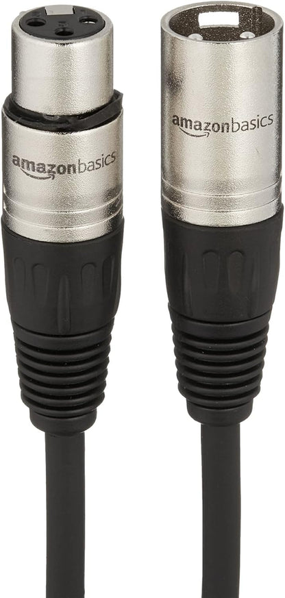 XLR Microphone Cable for Recording Studio Speaker, PA System, All Copper Conductors, 10 Ft, Black