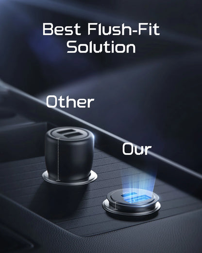 USB C Car Charger Adapter, 60W Total Cigarette Lighter USB Charger for Iphone Samsung, Black