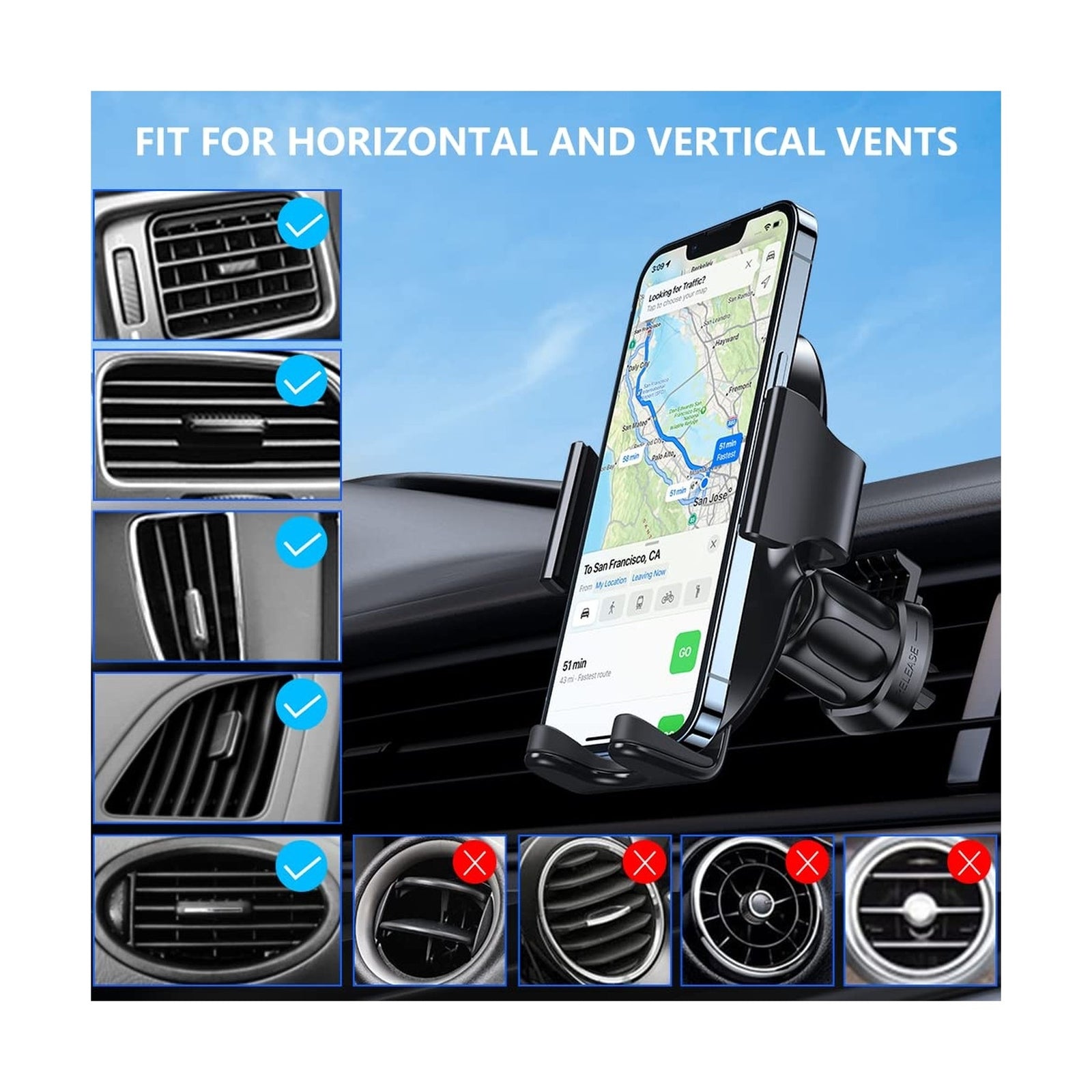[Upgraded-2Nd Generation] Miracase Universal Phone Holder for Car, Air Vent C...