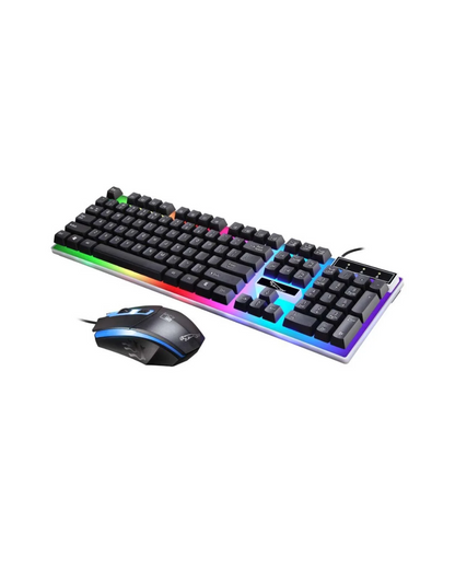 Gaming Keyboard Mouse Combo: Rainbow LED, 104 Key, USB, PC/Laptop