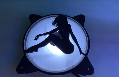 Sexy Girl Silhouette Okay Computer Fan Grill Shroud Cover 120Mm 140Mm