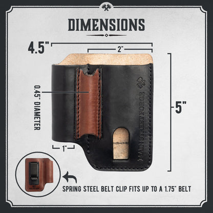 Leather EDC Belt Pouch - Multitool, Flashlight & Pen Organizer Sheath