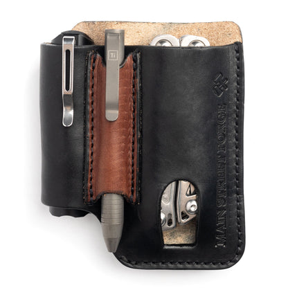 Leather EDC Belt Pouch - Multitool, Flashlight & Pen Organizer Sheath