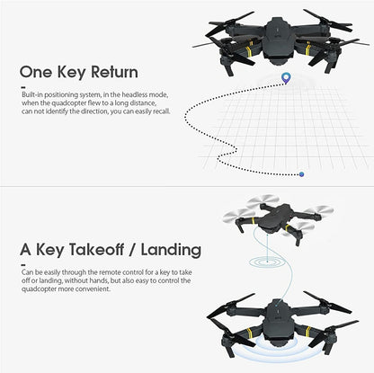 4K HD Dual Camera Drone - RC FPV WiFi, Wide Angle, Foldable Quadcopter