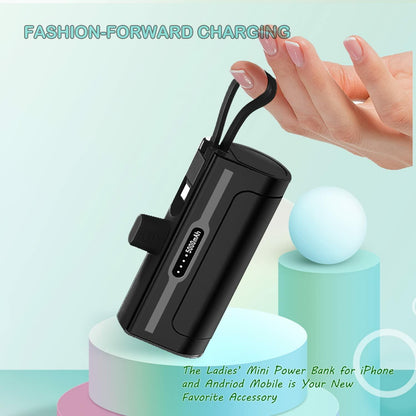 4800mAh Portable Power Bank - USB-C Compact Charger for Devices
