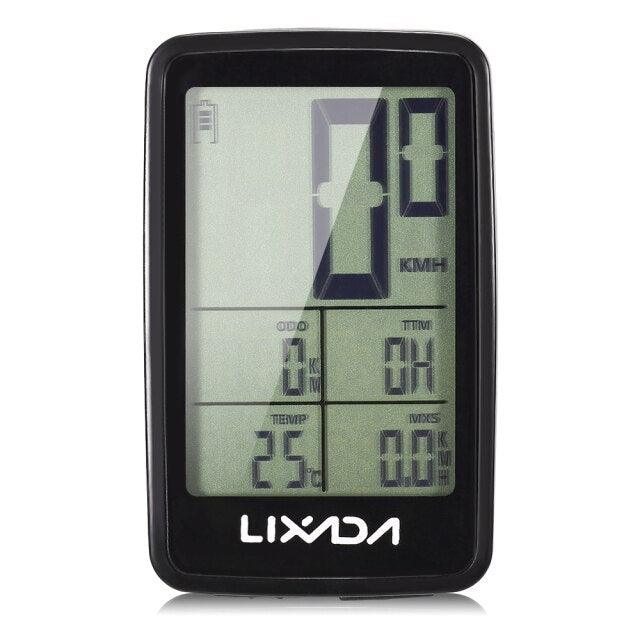 Wireless Bike Speedometer with LCD Backlight – 11 Functions, Waterproof Cycling Computer, Auto Motion Sensor, Speed/Distance/Cadence/Temperature, Rechargeable Battery