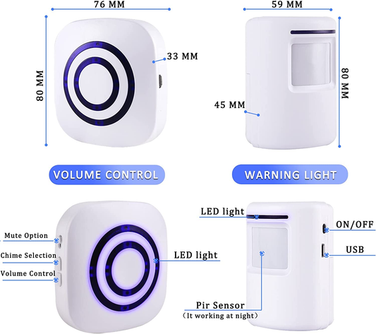 Motion Sensor Alarm,Wireless Driveway Alarm Indoor Home Security Business Detect