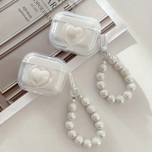 Transparent Airpod Case With Bead Bracelet