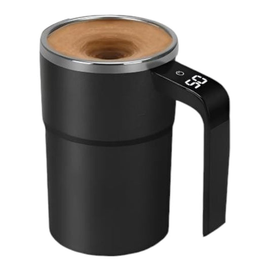 Smart Self-Stirring Coffee Mug with LED Temperature Display - Automatic Mixing Cup with Heating & Stainless Steel Design