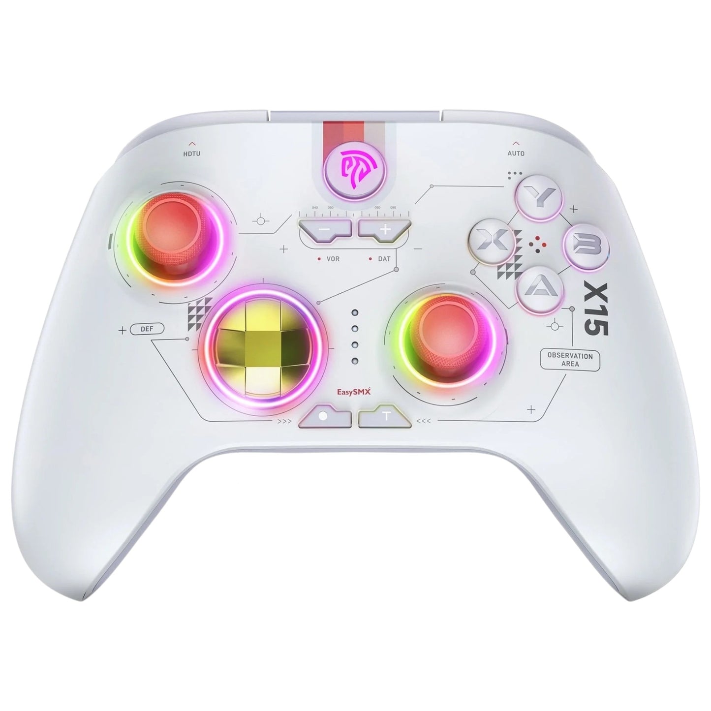 Wireless Bluetooth Gaming Controller - Compatible with PC/Steam/Switch/Android/iOS with Hall Effect Joysticks & RGB Lighting