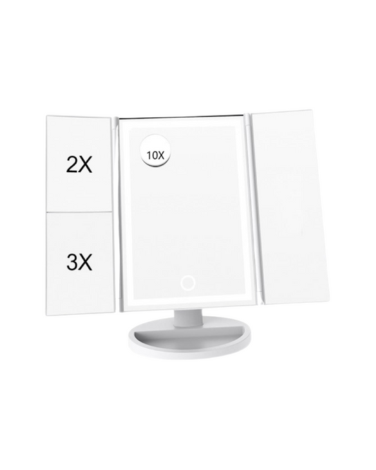 Rechargeable Vanity Mirror with Lights - 2X/3X/10X Magnification Touch Screen Mirror