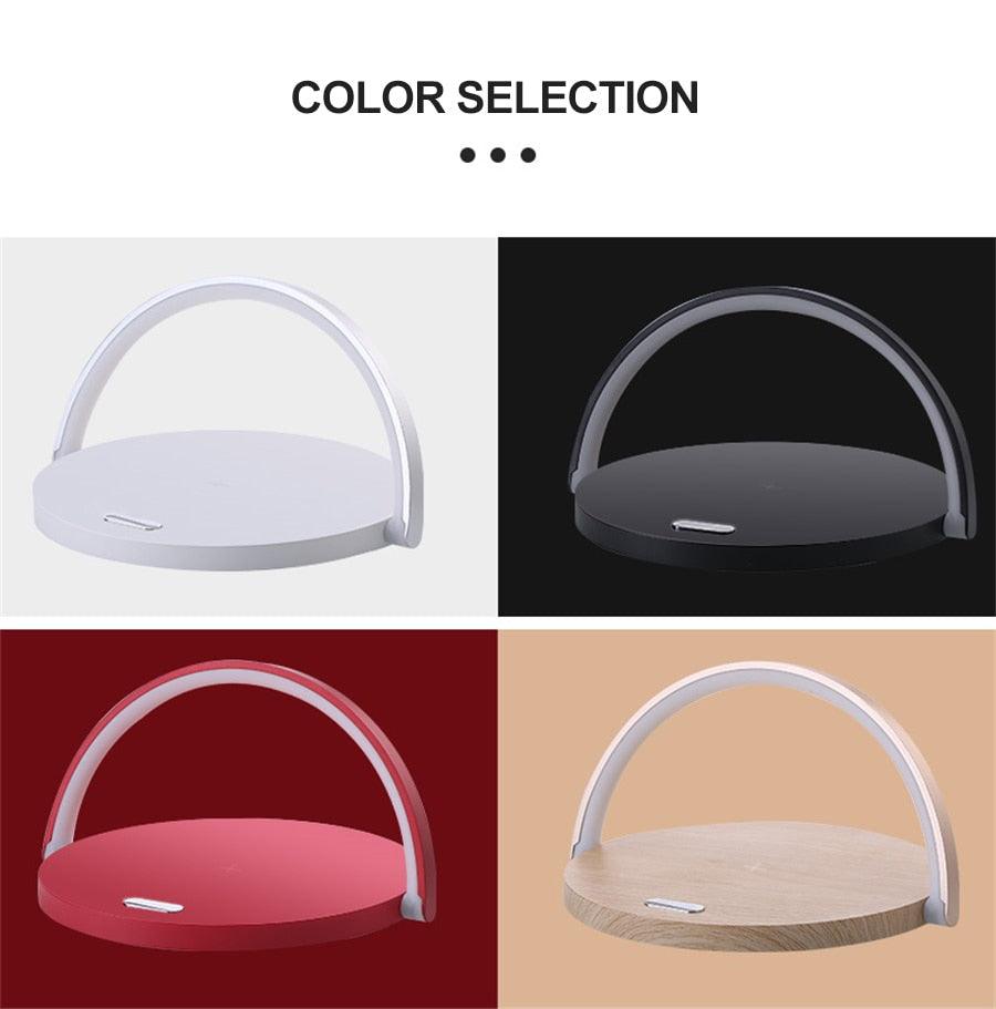 Wireless Charger LED Desk Lamp – 10W Fast Charging, 3-Level Touch Dimming, 180° Phone Holder, Type-C Cable Included